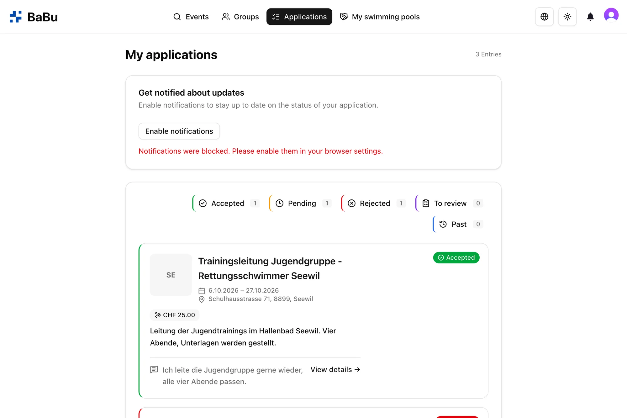 Overview of your applications