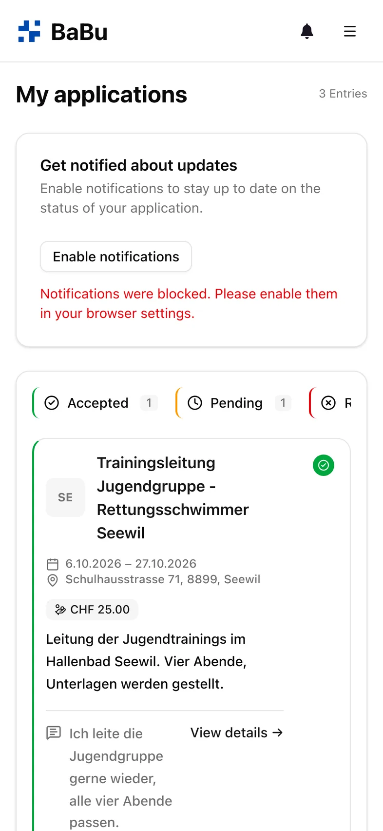 Overview of your applications